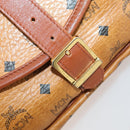 MCM Vicetos Logogram Shoulder Bag PVC Leather Brown Gold Auth BA11276-22