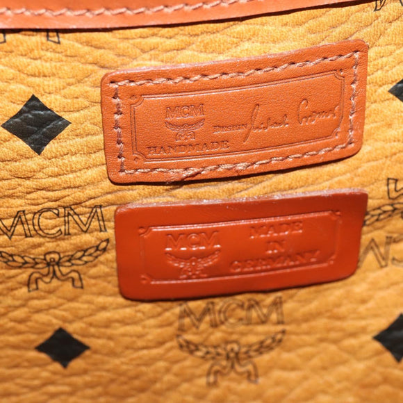 MCM Vicetos Logogram Shoulder Bag PVC Leather Brown Gold Auth BA11276