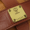 MCM Vicetos Logogram Shoulder Bag PVC Leather Brown Gold Auth BA11276-12