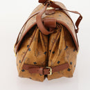 MCM Vicetos Logogram Shoulder Bag PVC Leather Brown Gold Auth BA11276-3
