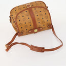 MCM Vicetos Logogram Shoulder Bag PVC Leather Brown Gold Auth BA11276-7