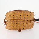 MCM Vicetos Logogram Shoulder Bag PVC Leather Brown Gold Auth BA11276-5