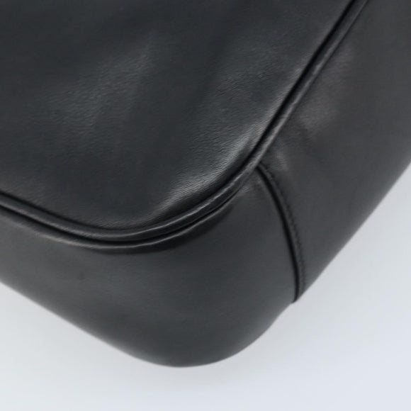 GUCCI Bamboo Shoulder Bag Leather 2way Black Gold 001 0166 1638 Auth BA11278