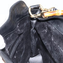 GUCCI Bamboo Shoulder Bag Leather 2way Black Gold 001 0166 1638 Auth BA11278-18