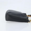 GUCCI Bamboo Shoulder Bag Leather 2way Black Gold 001 0166 1638 Auth BA11278-4