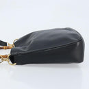 GUCCI Bamboo Shoulder Bag Leather 2way Black Gold 001 0166 1638 Auth BA11278-5