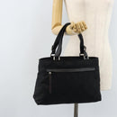 Salvatore Ferragamo Gancini Tote Bag Nylon Zwart Zilver Auth BA11280-23