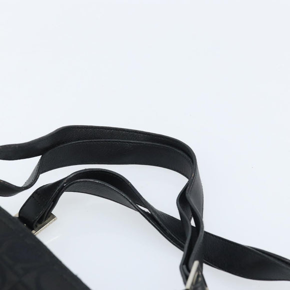 Salvatore Ferragamo Gancini Tote Bag Nylon Zwart Zilver Auth BA11280