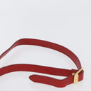 VALENTINO Shoulder Bag Leather Red Gold Auth BA11281-15