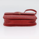 VALENTINO Shoulder Bag Leather Red Gold Auth BA11281-5