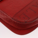 VALENTINO Shoulder Bag Leather Red Gold Auth BA11281-9