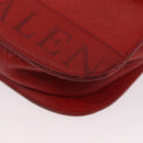 VALENTINO Shoulder Bag Leather Red Gold Auth BA11281-16