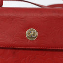 VALENTINO Shoulder Bag Leather Red Gold Auth BA11281-19