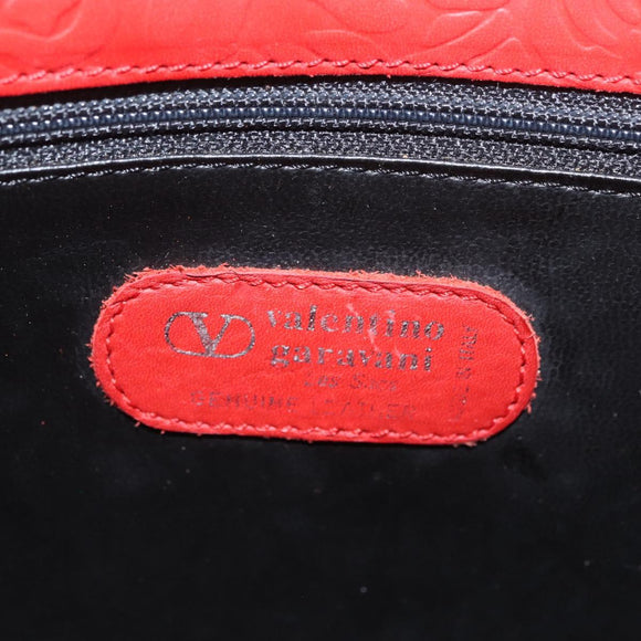 VALENTINO Shoulder Bag Leather Red Gold Auth BA11281