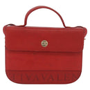VALENTINO Shoulder Bag Leather Red Gold Auth BA11281-13