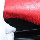 VALENTINO Shoulder Bag Leather Red Gold Auth BA11281-24
