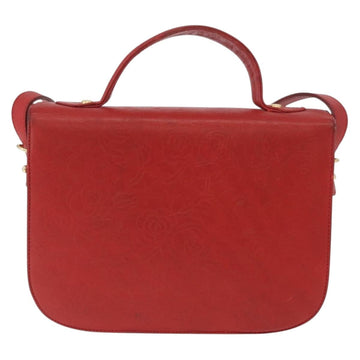 VALENTINO Shoulder Bag Leather Red Gold Auth BA11281 - 0