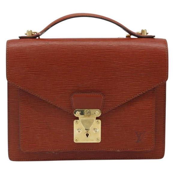 LOUIS VUITTON Epi Monceau 28 Handtasche Braun M52123 LV Auth BA11286