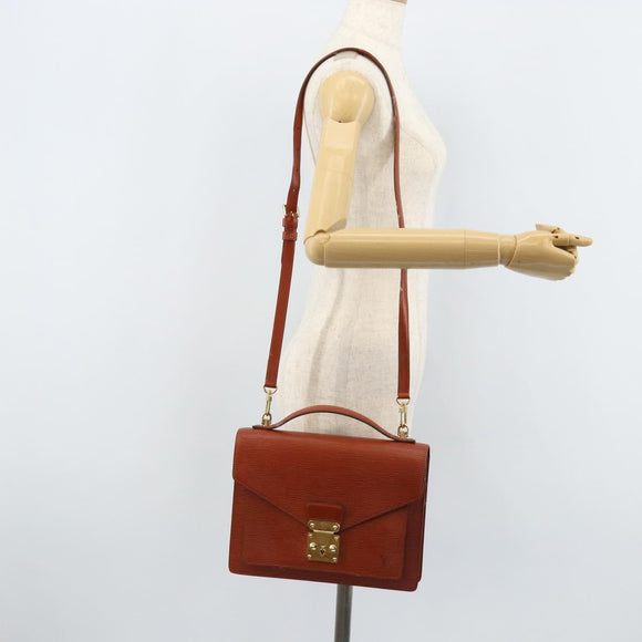 LOUIS VUITTON Epi Monceau 28 Handtasche Braun M52123 LV Auth BA11286