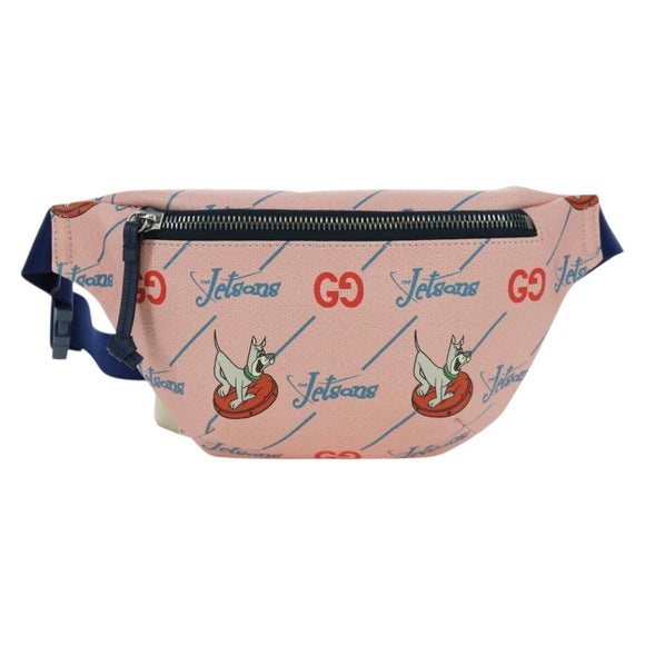 GUCCI GG Supreme Jetsons Collaboration Body Bag PVC Pink 502095 Auth BA11289V