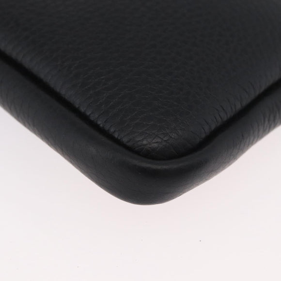 BURBERRY Phone Case Leather Black Gold Auth BA11293V