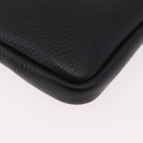 BURBERRY Phone Case Leather Black Gold Auth BA11293V
