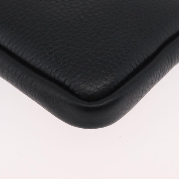 BURBERRY Phone Case Leather Black Gold Auth BA11293V