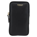 BURBERRY Phone Case Leather Black Gold Auth BA11293V-13