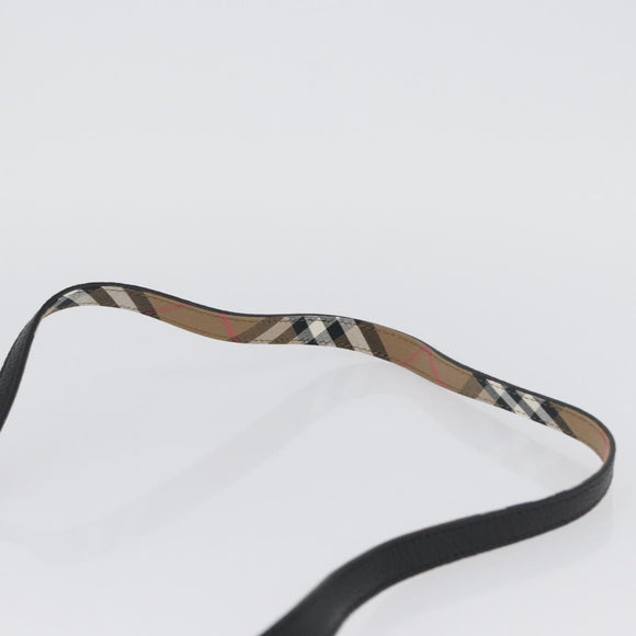 BURBERRY Phone Case Leather Black Gold Auth BA11293V