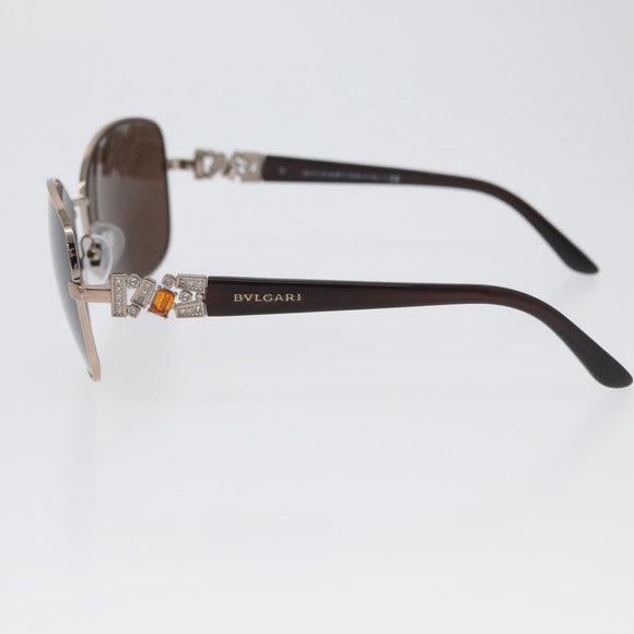 BVLGARI Sunglasses metal Brown 6066-B Auth BA11295V