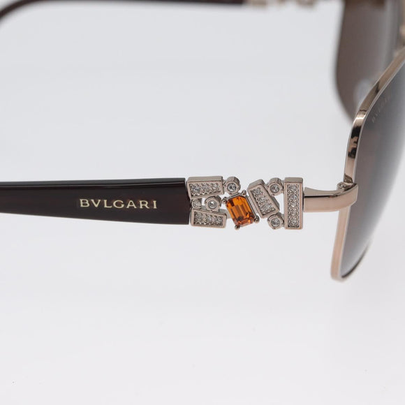 BVLGARI Sunglasses metal Brown 6066-B Auth BA11295V