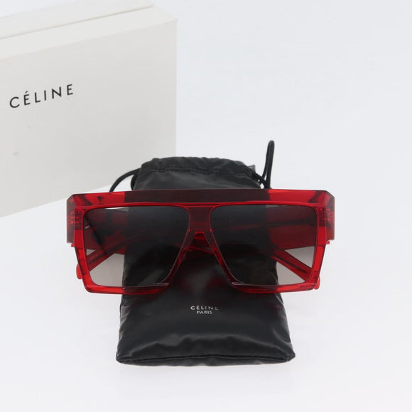 CELINE Sunglasses plastic Red Auth BA11298