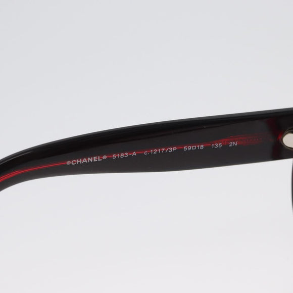 CHANEL COCO Mark Sonnenbrille Kunststoff Rot 5183-A CC Auth BA11304