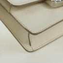 BALLY Shoulder Bag Leather White Silver Auth BA11309V-10