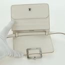 BALLY Shoulder Bag Leather White Silver Auth BA11309V-15