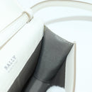 BALLY Shoulder Bag Leather White Silver Auth BA11309V-18