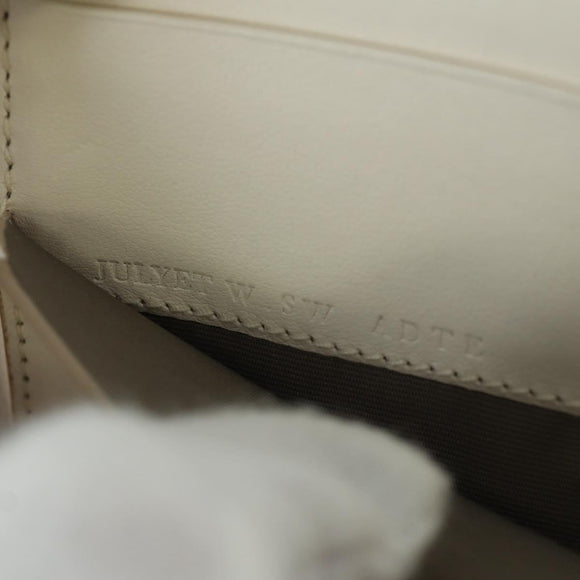 BALLY Shoulder Bag Leather White Silver Auth BA11309V