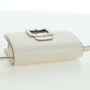 BALLY Shoulder Bag Leather White Silver Auth BA11309V-6