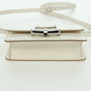 BALLY Shoulder Bag Leather White Silver Auth BA11309V-9