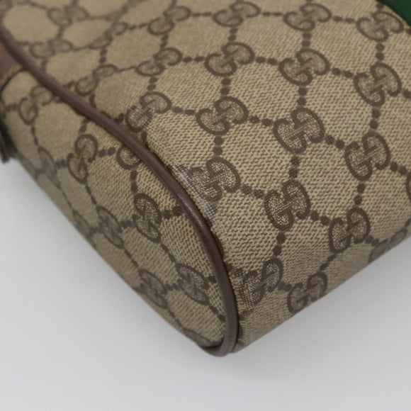 GUCCI GG Supreme Web Sherry Line Clutch Bag PVC Beige Red 56 01 012 Auth BA1131