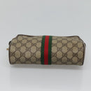 GUCCI GG Supreme Web Sherry Line Clutch Bag PVC Beige Red 56 01 012 Auth BA1131-6