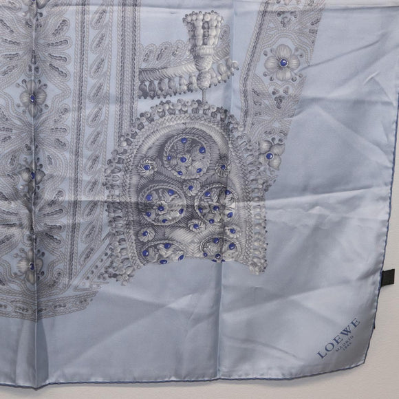 LOEWE Scarf Silk Light Blue Auth BA11310