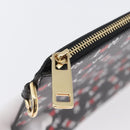 GIVENCHY Clutch Bag Leather Black Gold Auth BA11312-12