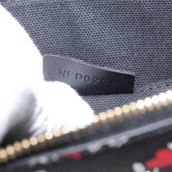 GIVENCHY Clutch Bag Leather Black Gold Auth BA11312