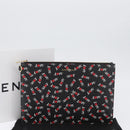 GIVENCHY Clutch Bag Leather Black Gold Auth BA11312-20