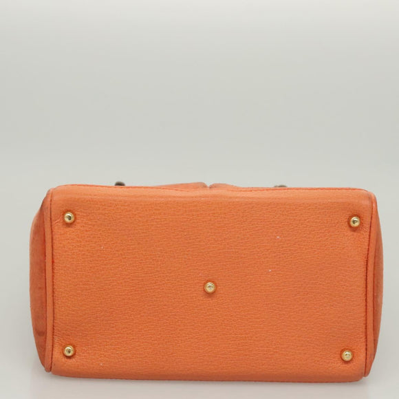 GUCCI Bamboo Handtasche Wildleder 2-Wege Orange Gold 000 123 0316 Auth BA1132