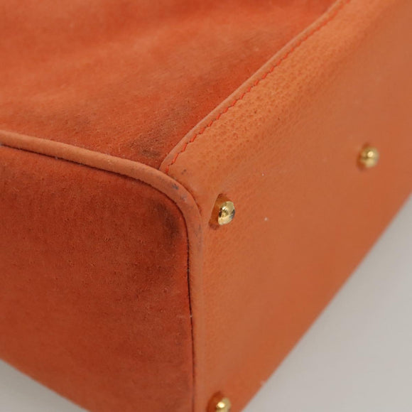 GUCCI Bamboo Handtasche Wildleder 2-Wege Orange Gold 000 123 0316 Auth BA1132