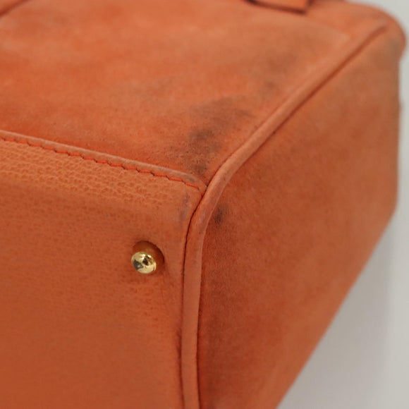 GUCCI Bamboo Handtasche Wildleder 2-Wege Orange Gold 000 123 0316 Auth BA1132