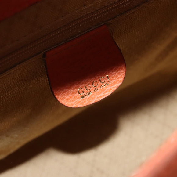 GUCCI Bamboo Handtasche Wildleder 2-Wege Orange Gold 000 123 0316 Auth BA1132
