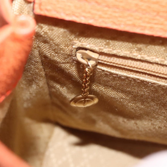 GUCCI Bamboo Handtasche Wildleder 2-Wege Orange Gold 000 123 0316 Auth BA1132